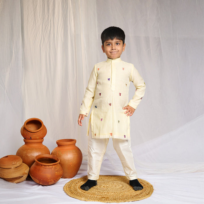 Alphabets Embroidered Kurta Pant Set
