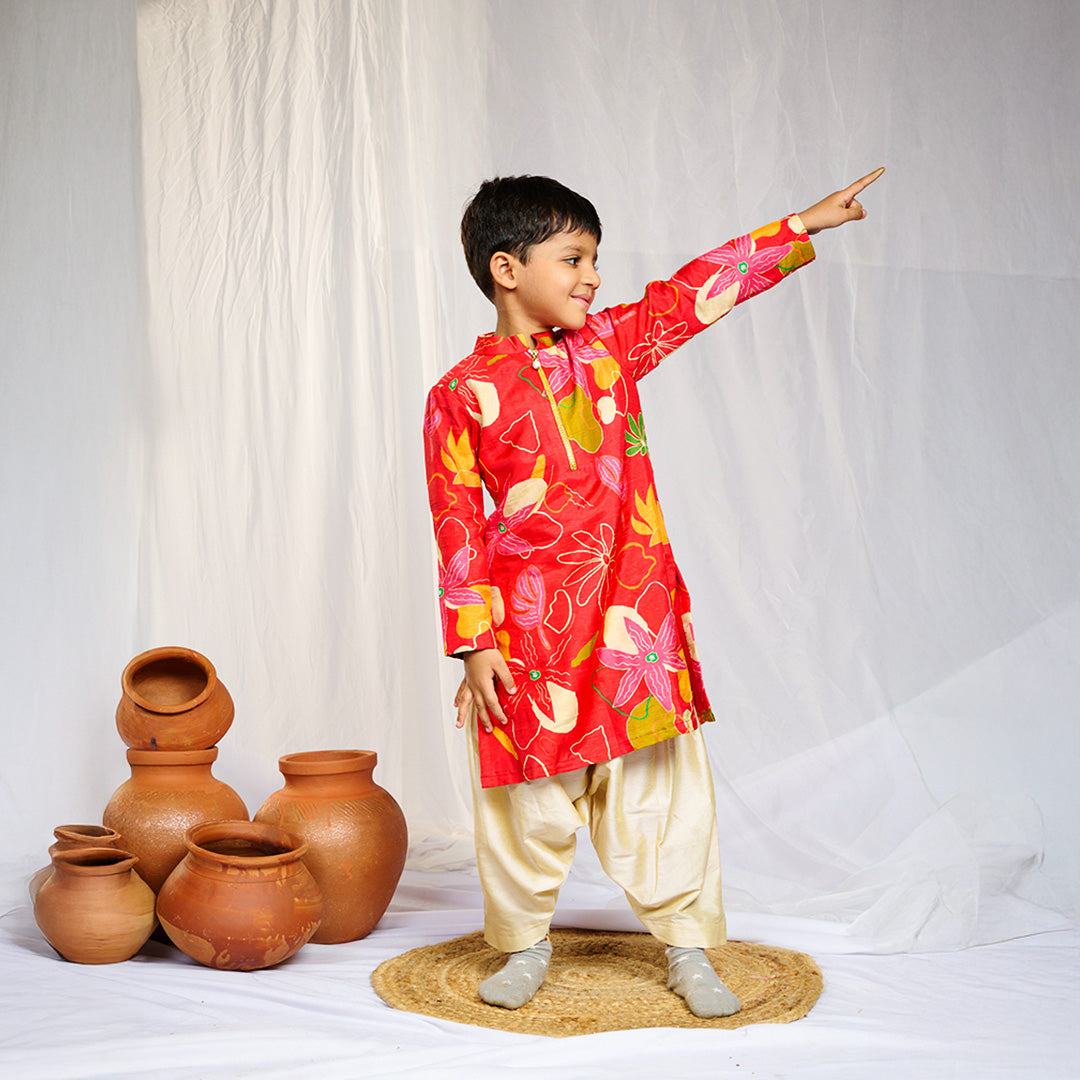 Floral Kurta Patiala Pant Set