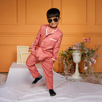 Rust Colour Coat Pant  Set