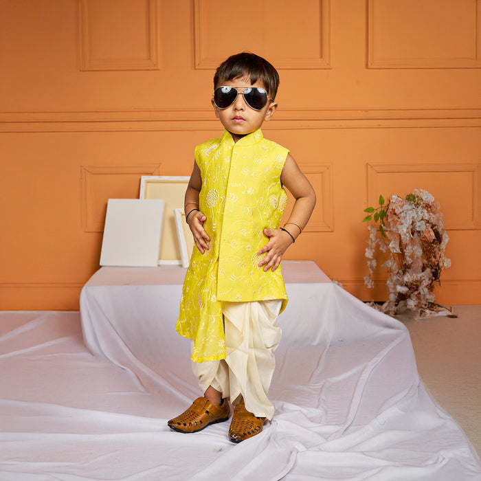 Self Embroidered Kurta Dhoti Pant Set