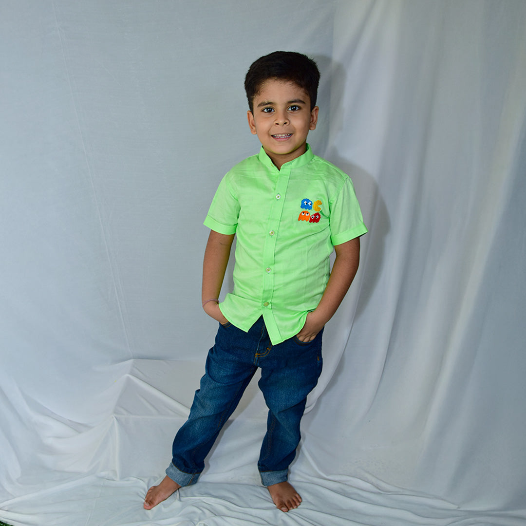 Pacman Embroidered Shirt