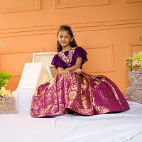 Embroidered Top with Brocade Lehenga