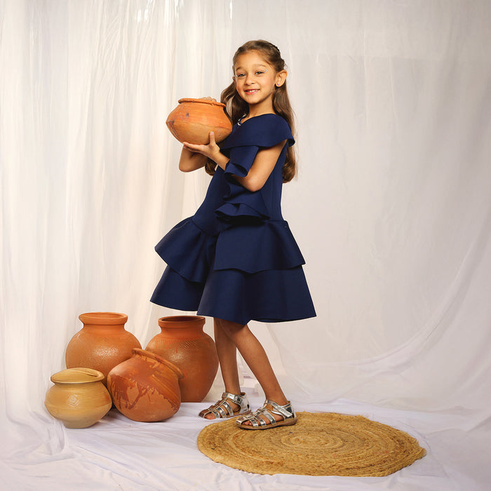 Blue Ruffle Frock