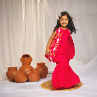 Embroidered Open Jacket with Sharara