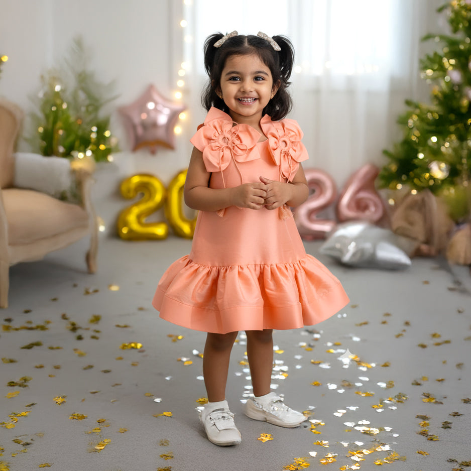 Peach Floral Frock
