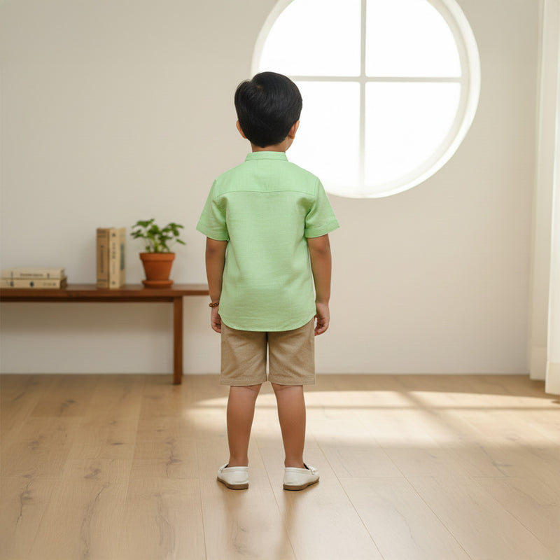 Green Pacman Embroidered Shirt
