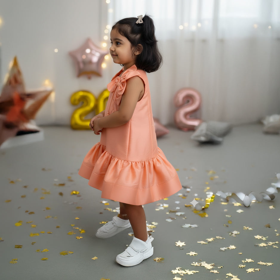 Peach Floral Frock