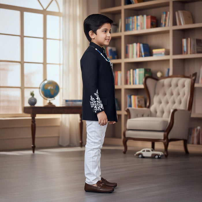 Black Bandgala With Heavy Embroidery Set