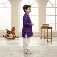 Purple Sherwani With Heavy Chicken Embroidery Set