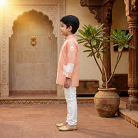 Peach Patch Embroidered Kurta Sets
