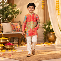 Tropical Floral Kurta With Pyjama