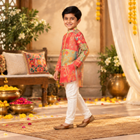 Tropical Floral Kurta With Pyjama