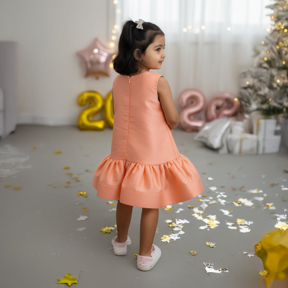 Peach Floral Frock