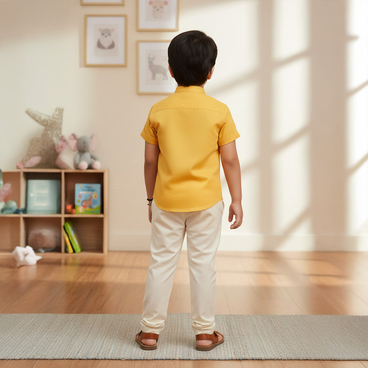 Yellow Shirt With Stylish Button Panel