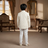 White Chicken Sherwani Set
