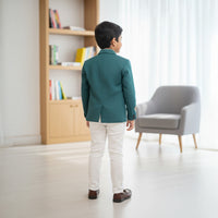 Sea Green Eagle Embroidered Blazer