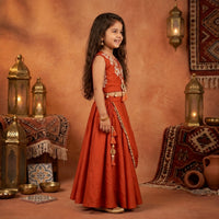 Designer Drape Lehenga Choli with Attached Dupatta