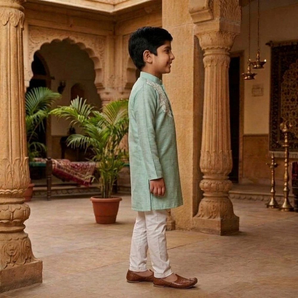 Blue Embroidered Kurta Set