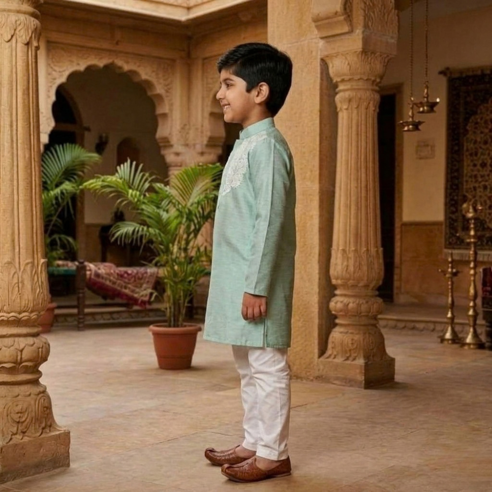 Blue Embroidered Kurta Set