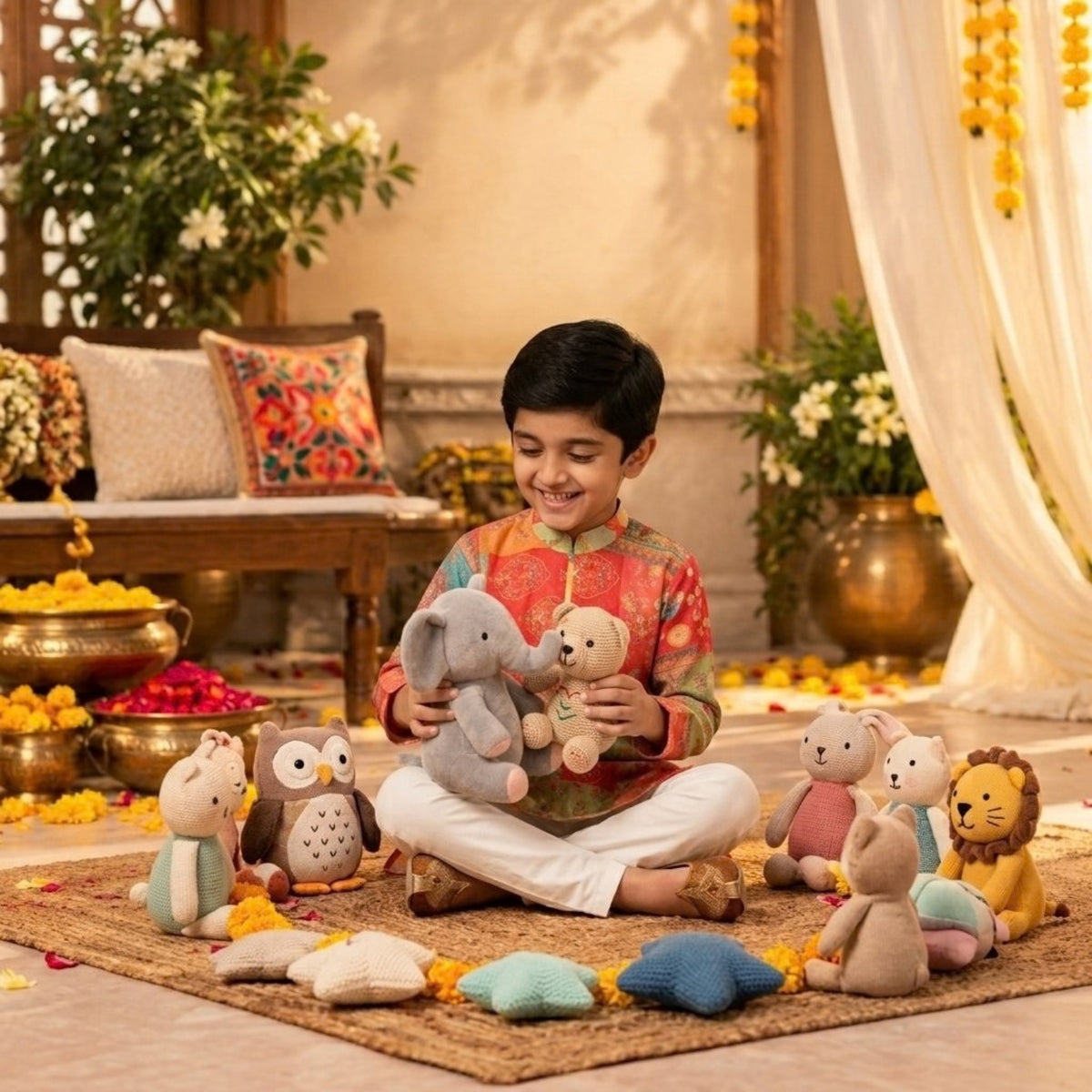 Tropical Floral Kurta With Pyjama