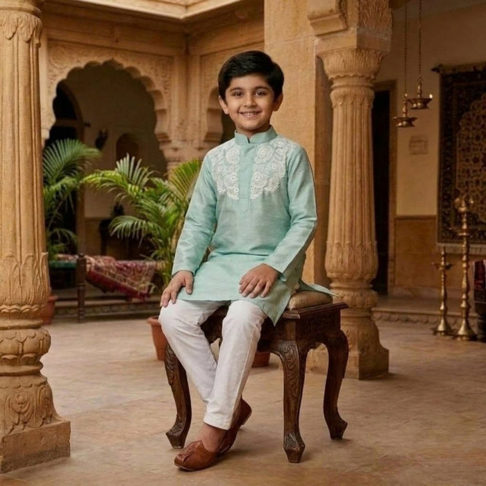 Blue Embroidered Kurta Set