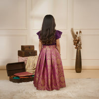 Embroidered Top with Brocade Lehenga