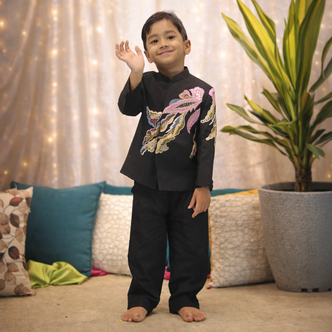 Embroidered Bandgala With Matching Pants