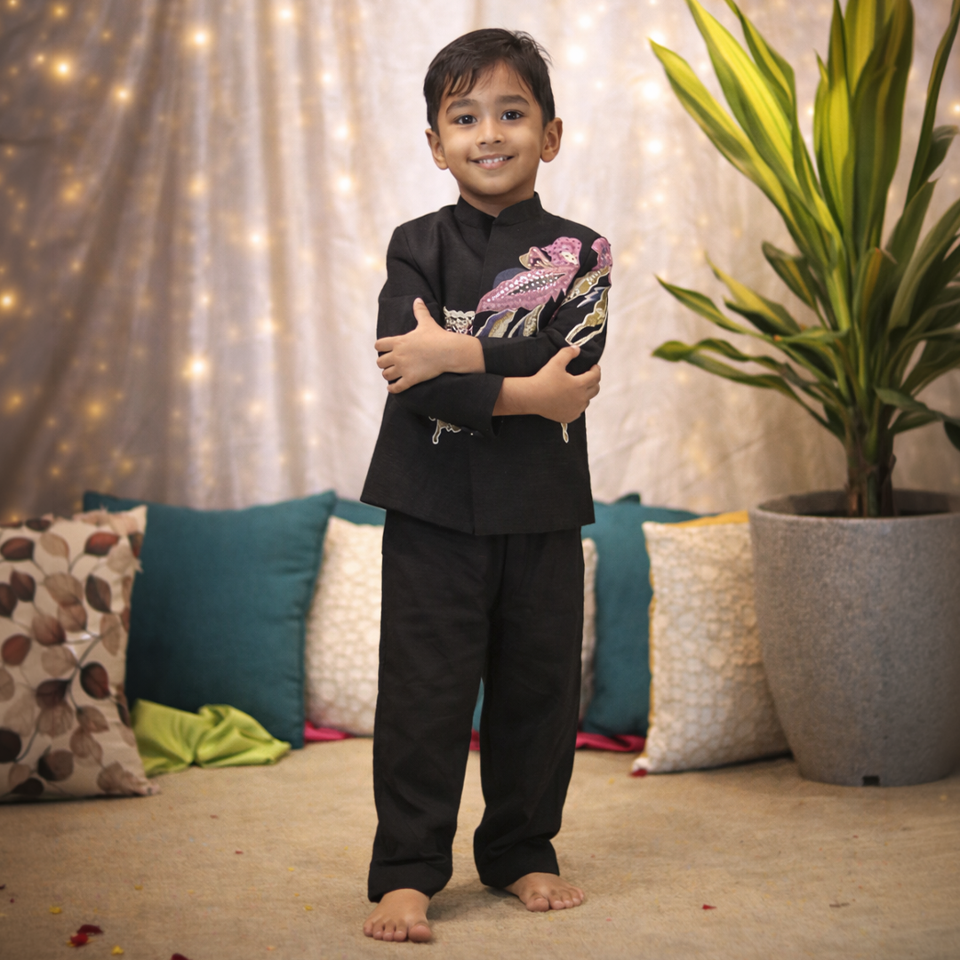 Embroidered Bandgala With Matching Pants