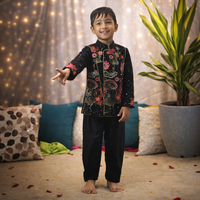Elegant Black Sequin Embroidered Blazer