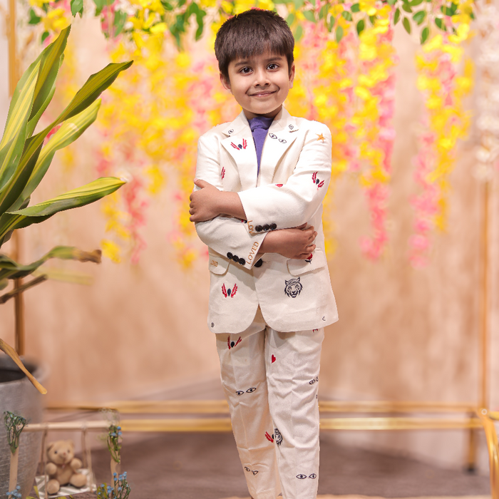 Embroidered Blazer with Pant