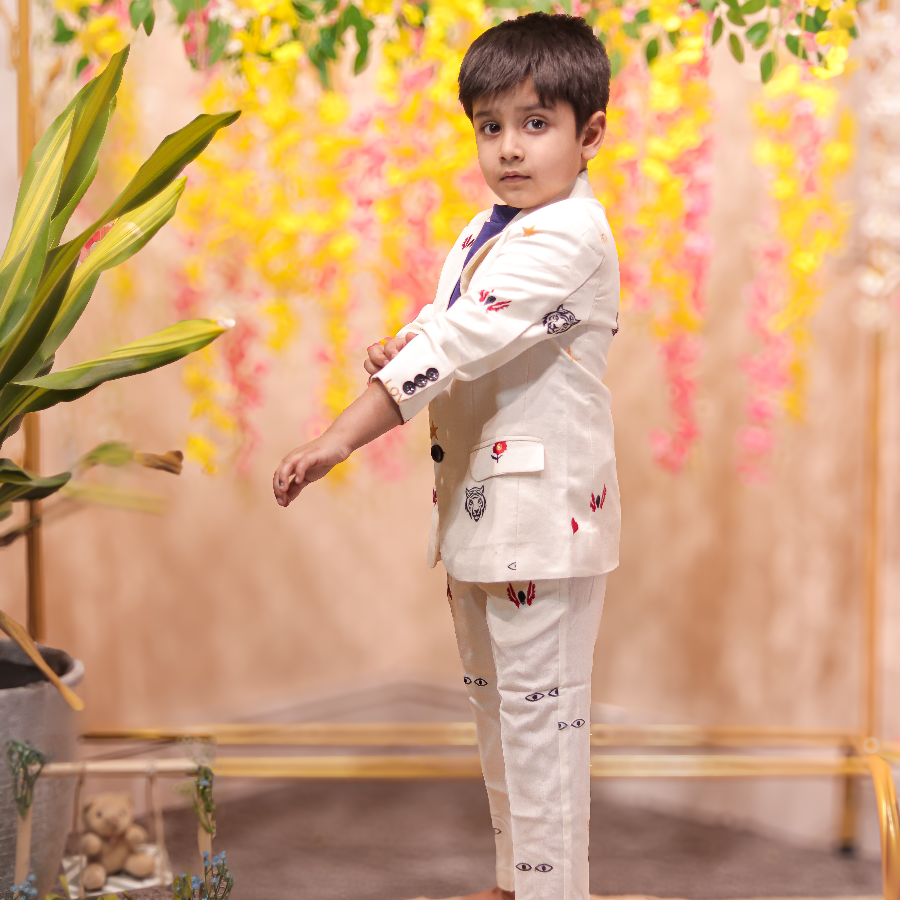 Embroidered Blazer with Pant