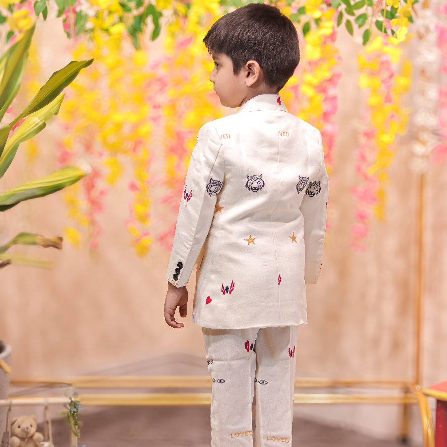 Embroidered Blazer with Pant