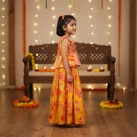 Multicolour Embroidered Peplum Top Lehenga