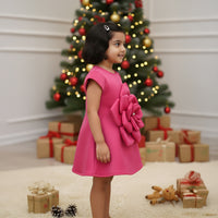 Pink Flower Detailing Frock