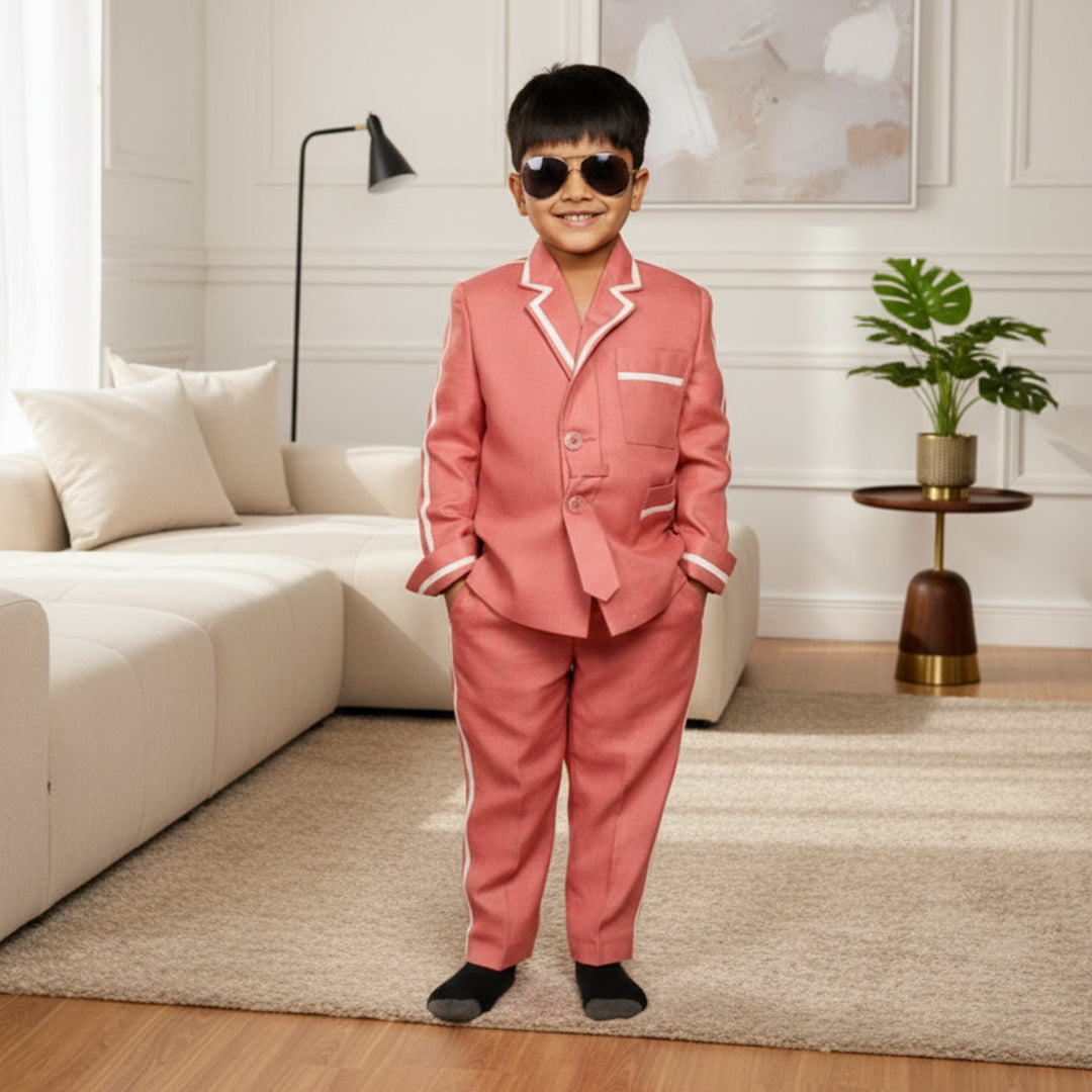 Rust Colour Coat Pant  Set