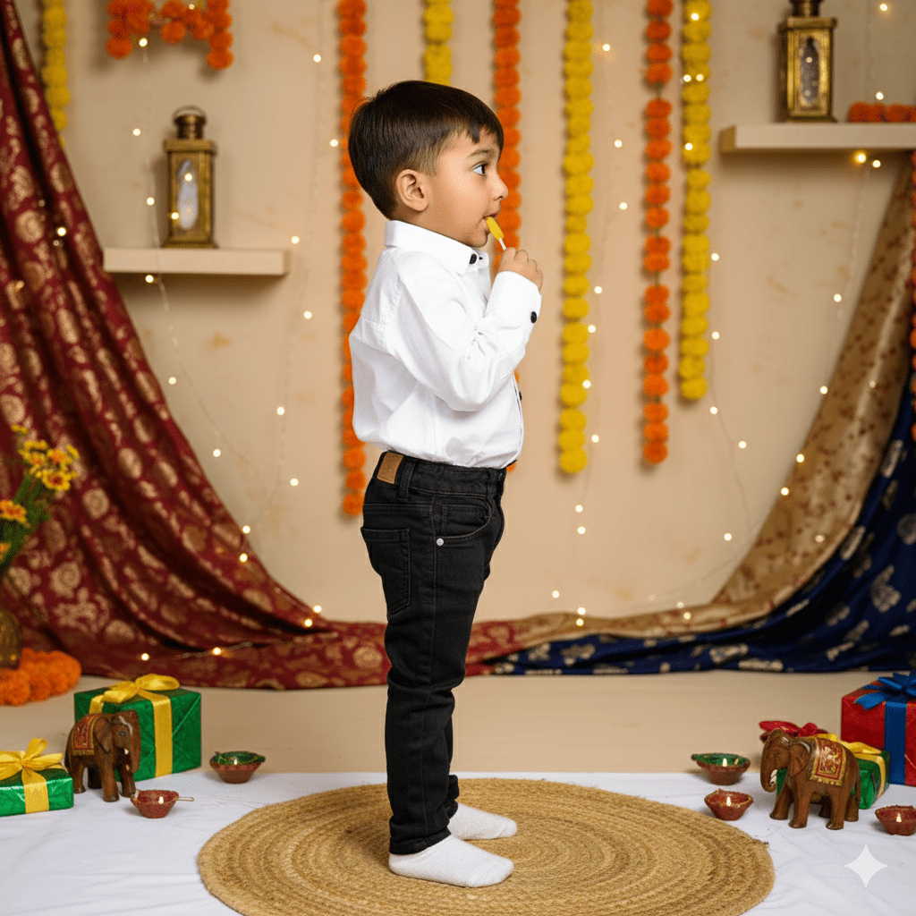White Leopard Embroidered Shirt