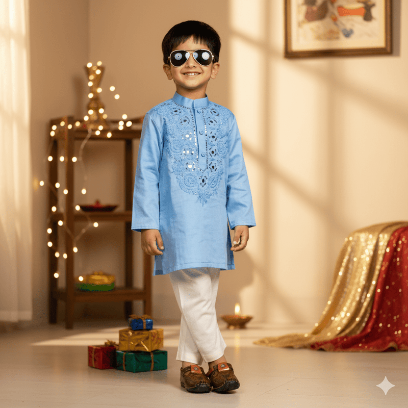 Mirror Embroidery Kurta Pant Set