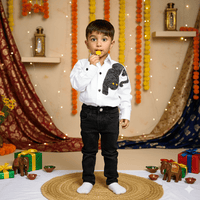 White Leopard Embroidered Shirt