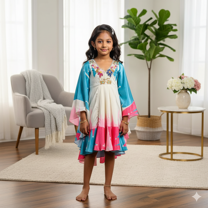 Multicolour Embroidered Kaftan