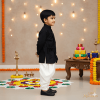 Chess Embroidered Kurta Dhoti Pant Set