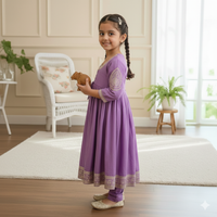 Criss Cross Knotted Lavender Kurti