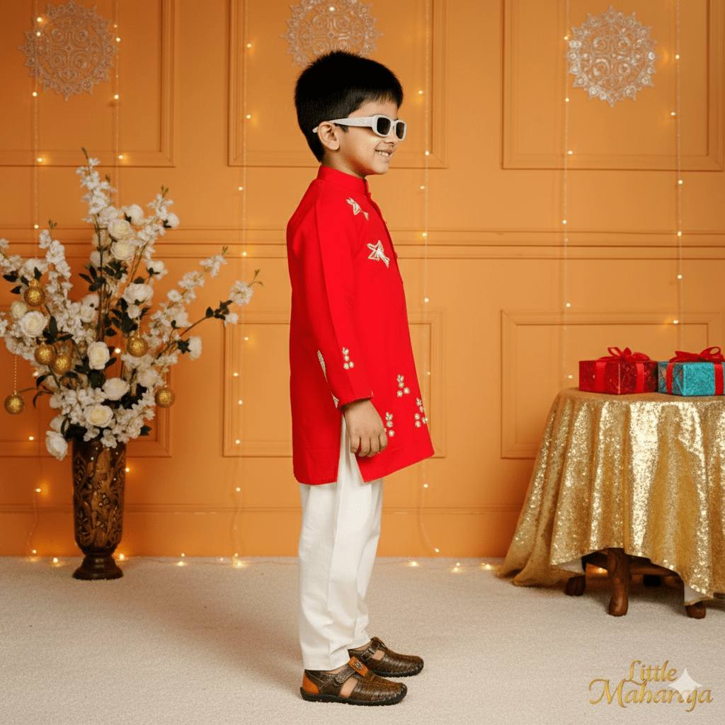 Bird Embroidery Kurta Pant Set