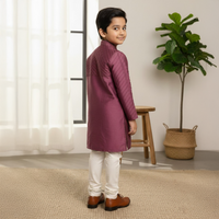 Purple Full Pleating Kurta Set