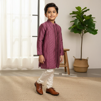 Purple Full Pleating Kurta Set