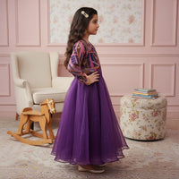 Purple Sequin Embroidered Kurti With Ghaghra