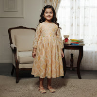 Peach Thread Embroidered Heavy Anarkali Suit