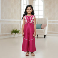 Pink Jumpsuit With Embroidered Jacket
