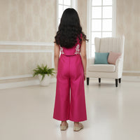 Pink Jumpsuit With Embroidered Jacket