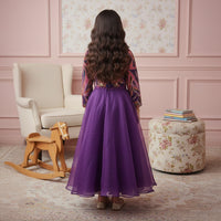 Purple Sequin Embroidered Kurti With Ghaghra