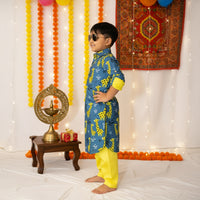 Giraffe Blue Print Kurta Patiala Set